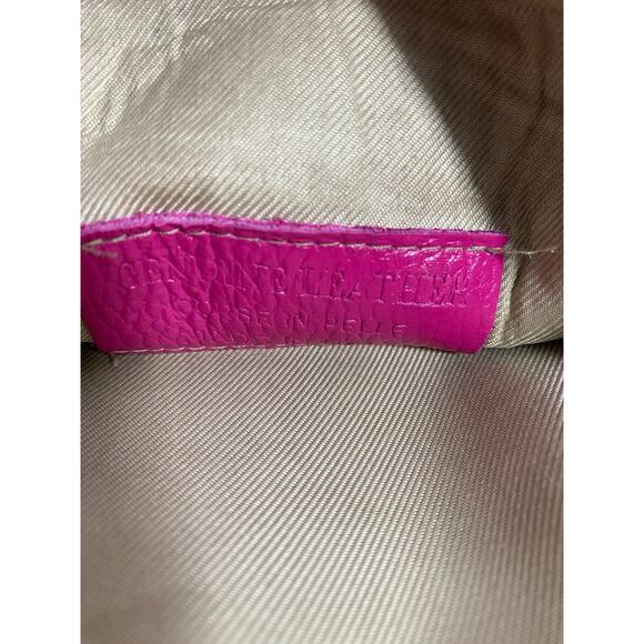 GENUINE LEATHER BORSE IN PELLE small fuchsia crossbody bag made in italy - Picture 5 of 8